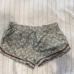 Prana Women's Patterned Shorts - Brown and Green